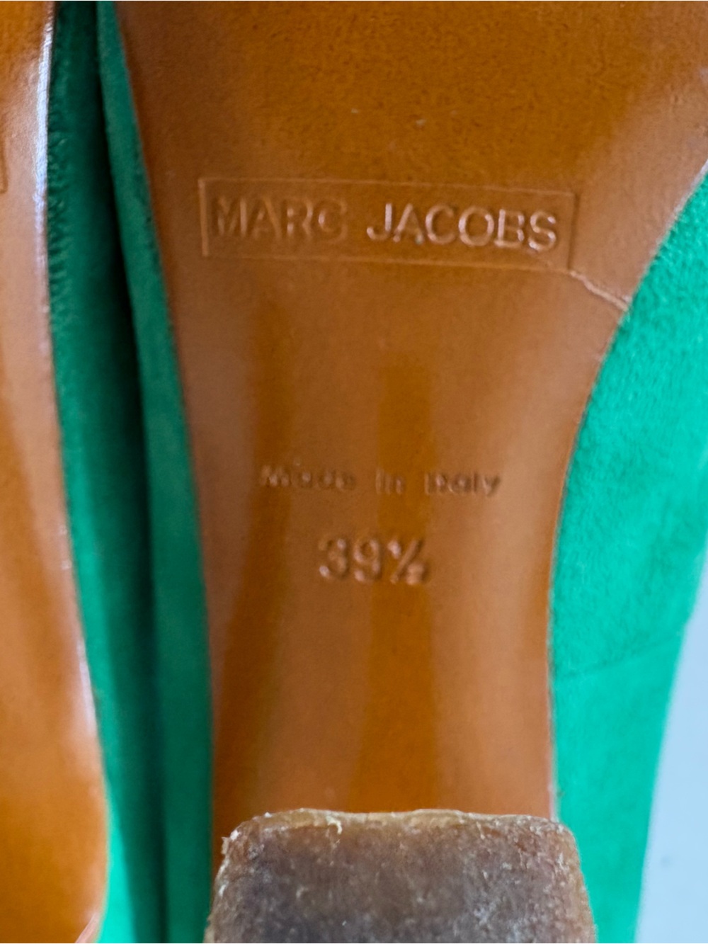 Marc‎ Jacobs || Vintage Suede Tassel Pumps Heels Round Toe Kelly Green 39.5 - Picture 7 of 11